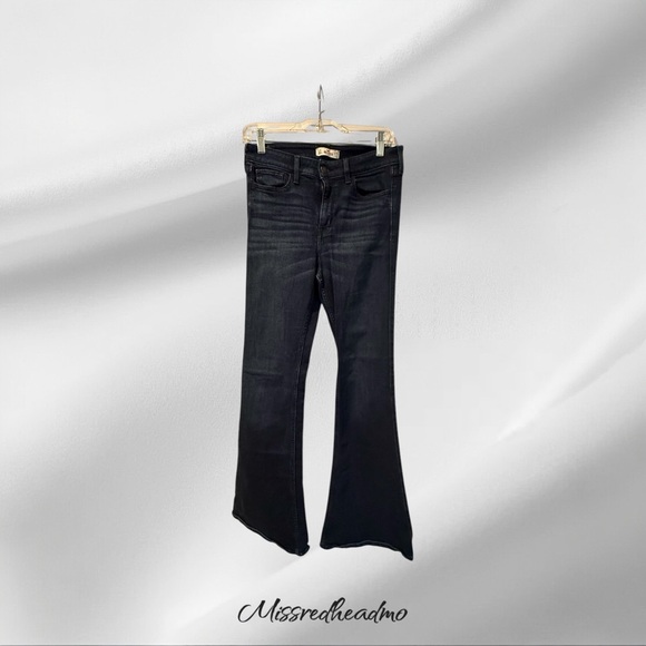 Hollister Black Flare Wide Leg Jeans with Vintage Style - Picture 1 of 6